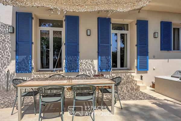 Appartement en rez de jardin avec piscine
