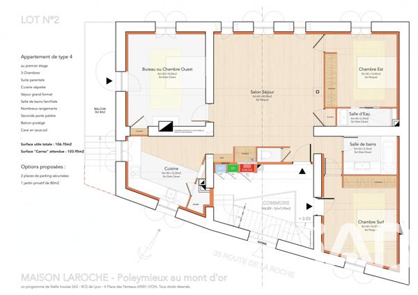 Appartement à vendre 4 pièces 104 m² Poleymieux-au-Mont-d'Or