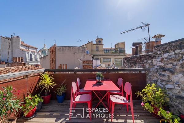 Duplex avec terrasse plein ciel au dernier étage – Quartier Opéra – Vieux-Port