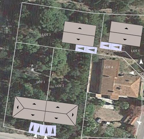 Terrain Ouveillan 842 m2 arboré et vue agréable