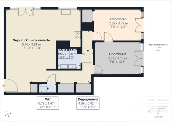 Appartement à vendre 3 pièces 62,05 m² Colombes