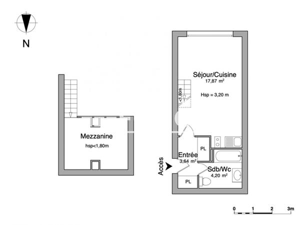 Location Studio meublé 25.71 m² - RUE DU PARC DES PERES La Rochelle 17000