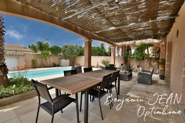 À Sérignan, villa familiale F5 de plain-pied avec piscine et grande terrasse plein sud