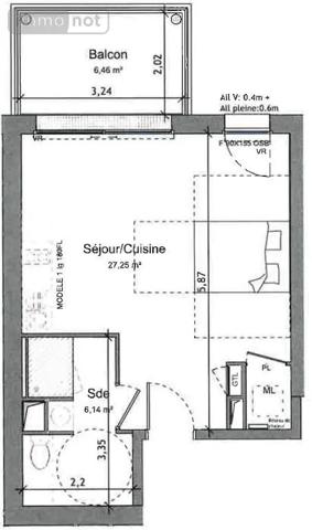 Location - Appartement Angers 49000 1 pièce 33 m 2