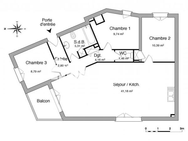 Location Appartement 4 pièces 83.83 m² - 117 RUE ROGER SALENGRO La Roche Sur Yon 85000