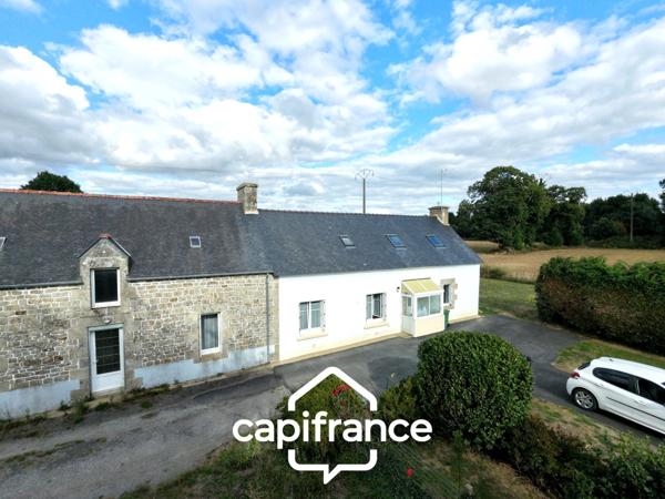 Maison à vendre proche Pontivy – 85 m² – 2 chambres – terrain 807 m² – garage – fort potentiel