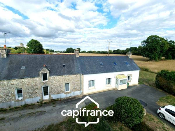 Maison à vendre proche Pontivy – 85 m² – 2 chambres – terrain 807 m² – garage – fort potentiel