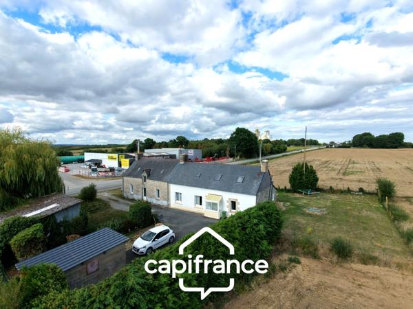 Maison à vendre proche Pontivy – 85 m² – 2 chambres – terrain 807 m² – garage – fort potentiel