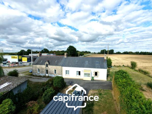 Maison à vendre proche Pontivy – 85 m² – 2 chambres – terrain 807 m² – garage – fort potentiel