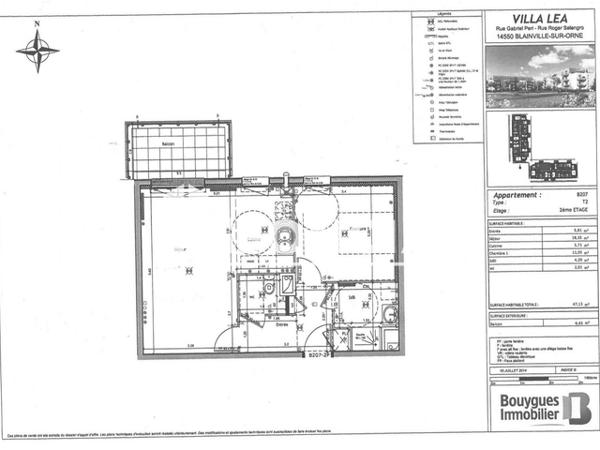 Location Appartement 2 pièces 47.13 m² - 1 BIS RUE ROGER SALENGRO Blainville Sur Orne 14550