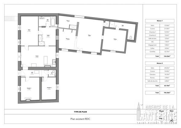SAINT-PIERRE D'OLERON (CÔTE EST) - DEUX MAISONS DE 84 M² et 63 M² - TERRAIN DE 2625 M²