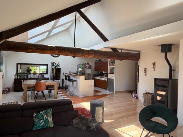 LOFT CONTEMPORAIN,  160m2, 4 CHAMBRES - TERRASSE, JARDIN AVEC PISCINE ET GARAGE
