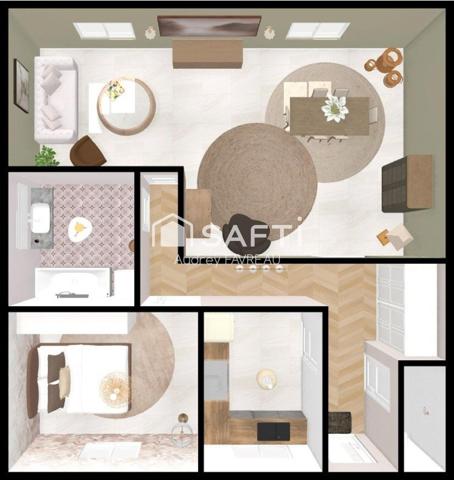 Appartement T2 lumineux avec garage et cave.