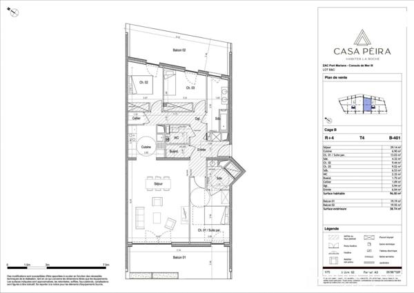 Appartement traversant à Port Mariane
