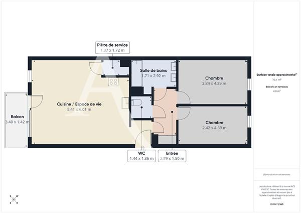 Appartement Hem 3 pièce(s) 68.76 m2
