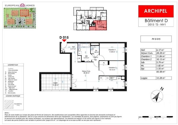 Appartement à vendre  3 pièces - 65,58 m2 LA VERPILLIERE - 38