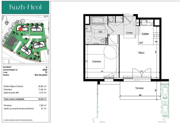 Appartement T2 43m2 Proche Port