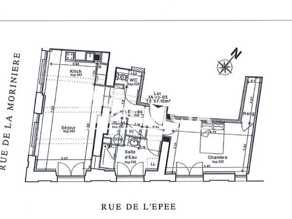 Location Appartement 2 pièces 55.9 m² - 34 RUE DE LA MORINIERE Dieppe 76200