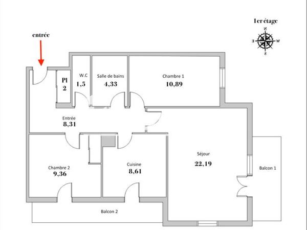 À vendre Appartement 3 pièces 69.65 m² - Lille 59000