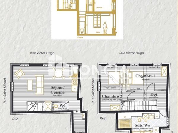Location Appartement 3 pièces 70.16 m² - 19 RUE VICTOR HUGO Saintes 17100