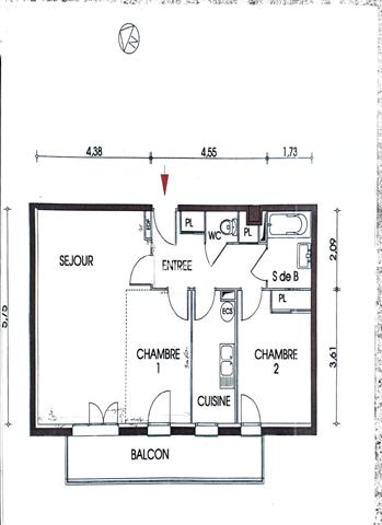APPARTEMENT À VENDRE DE 3 PIÈCES DE 60,08 M²