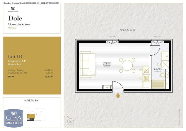 Appartement à louer 1 pièce 30m² Dole (39100)
