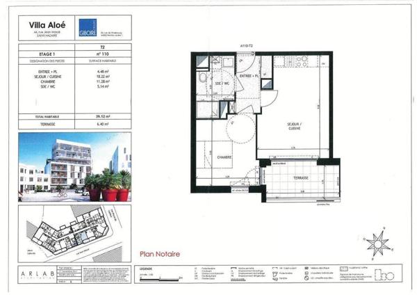 Appartement 2 pièces                                        - 44600 Saint-Nazaire Réf : 3676