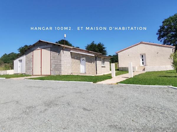 À 7 km de Montguyon Ensemble Immobilier Unique : Maison Moderne & Grand Hangar Équipé