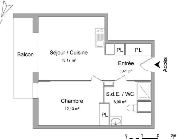 Location Appartement 2 pièces 42.61 m² - 51-53 RUE LAVEISSIERE Deville Les Rouen 76250