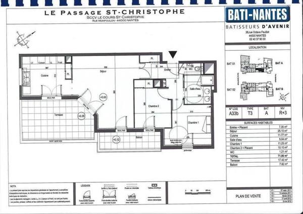 Appartement 3 pièces - 44000 Nantes