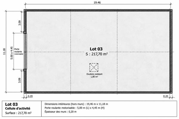ZA LONS - ENTREPOT  217 m², LOCAL D'ACTIVITE, DEPOT