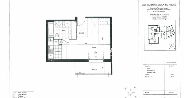 Location Studio 34 m² - Palaiseau 91120
