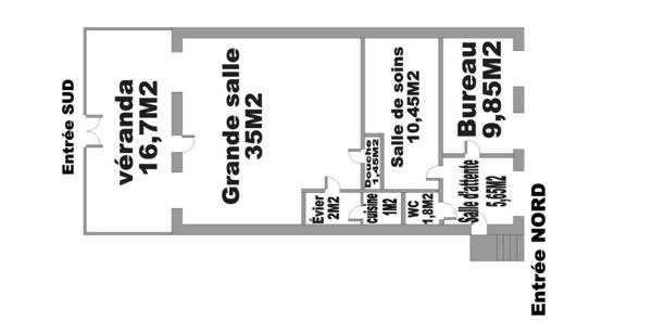 local commercial de type 3 p + cuisine et salle d'eau 