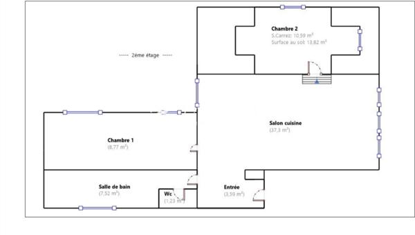 Appartement 3 pièce(s) 2 chambre(s) 69 m²