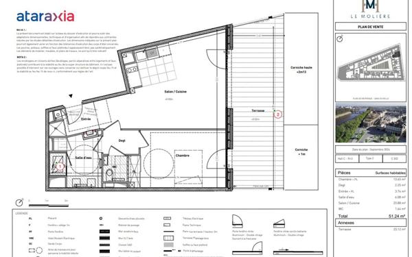 Appartement à vendre    2 pièces • 51,24 m2 Angers