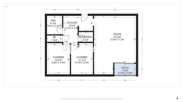 Appartement T3 idéalement situé à Ambarès-et-Lagrave