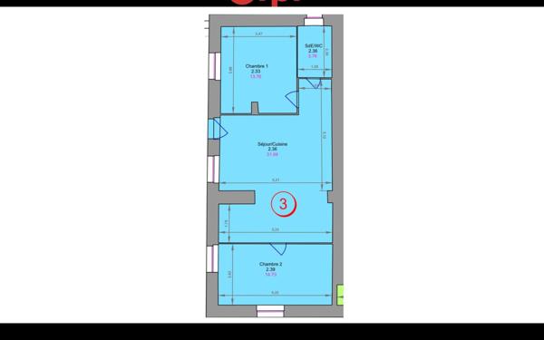 Appartement à vendre    3 pièces • 64,09 m2 Marignier