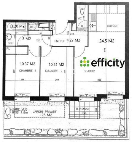 Appartement 3 pièces - 60 m²
