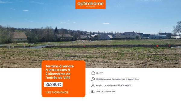 Terrain à vendre de 704,00 m² ROULLOURS (14) - VIRE NORMANDIE