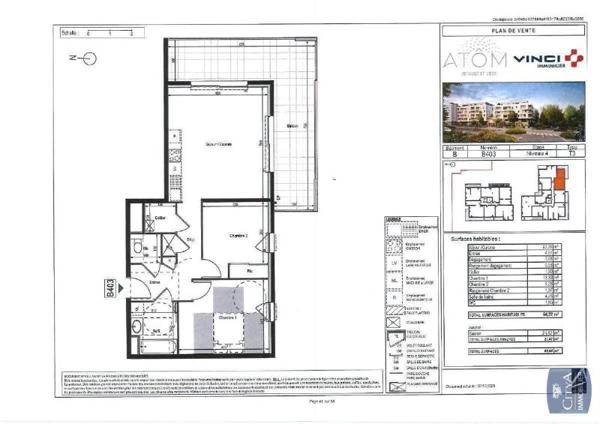 Location appartement 3 pièces de 64.22m²