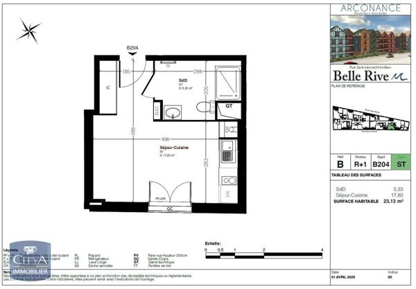 Appartement à vendre 1 pièce 23.13m² Honfleur (14600)