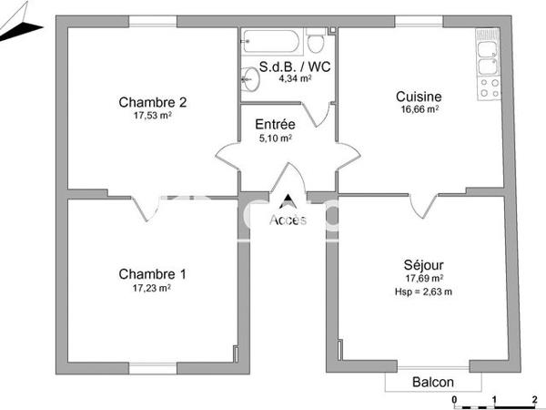 Location Appartement 3 pièces 78.6 m² - 34 BIS RUE DE FRESCATY Montigny Les Metz 57950
