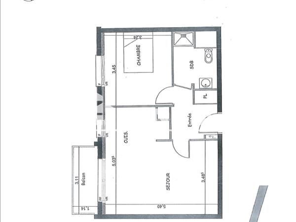 Location Appartement 2 pièces 44.03 m² - 32 RUE D'ACHICOURT Arras 62000