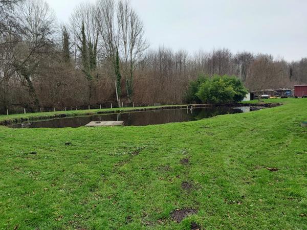 Fermette 4ch, terrain avec étang, dependance