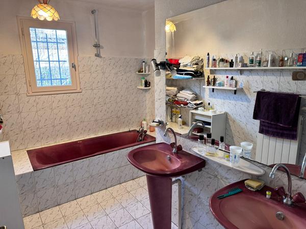 Carcassonne Grazailles pavillon plain-pied 101 m² sous-sol complet 3 chambres terrain 423 m² terrasses sans vis-à-vis cheminée insert