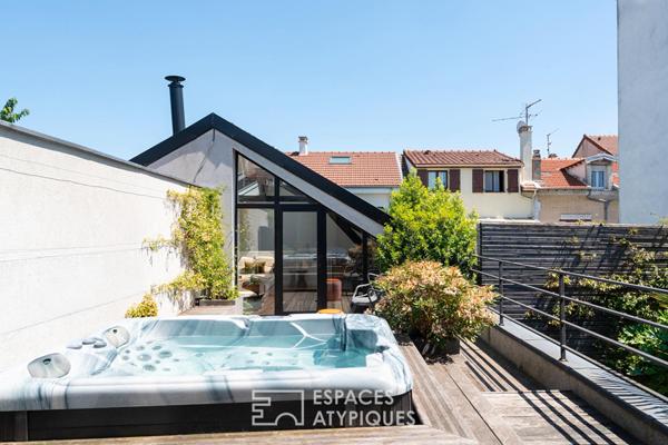 Loft en duplex avec patio et terrasse