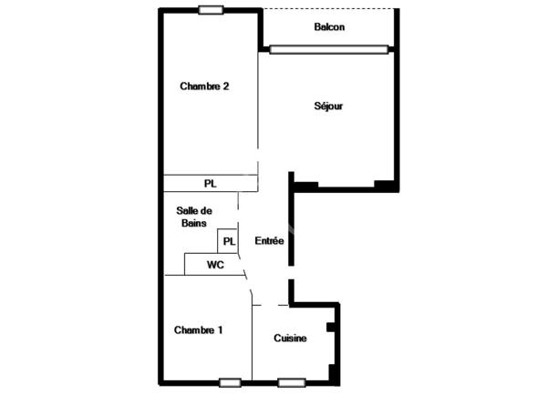 NANTERRE/ Sadi Carnot - Appartement 2/3 pièces 51m² - Loggia 3m² - 1 Cave -1 Parking