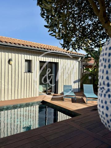 EXCLUSIVITE! VILLA A VENDRE ARES! Maison ossature bois 4 chambres à Arès proche plage du Bassin et centre-ville avec piscine et prestations haut de gamme ARES Cercle de voile