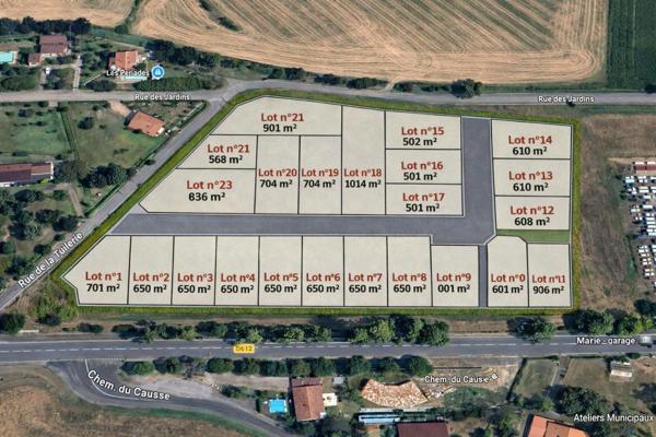 Terrain Valdurenque en lotissement - 650 m2 - Parcelle viabilisée