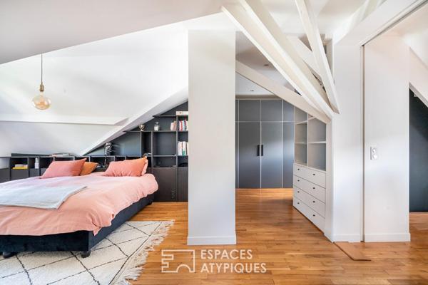 Meulière avec extension contemporaine et jardin